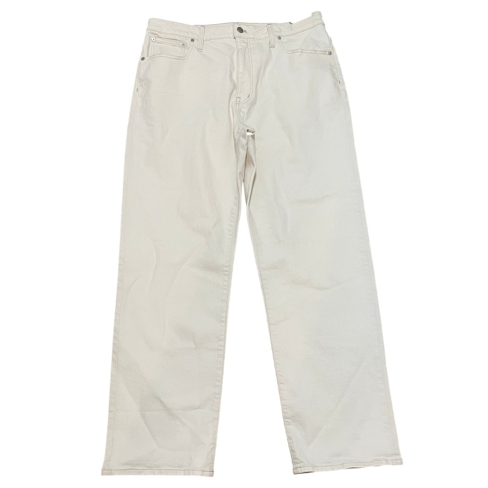 Madewell Curvy 90s Straight Leg Jeans Women's 33 High‎ Rise Stretch Ivory NWT